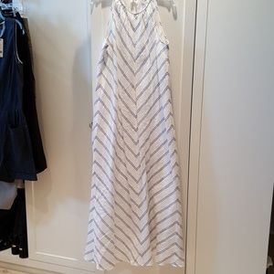 Jcrew linen white and blue maxi